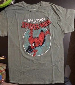 NWOT Large SPIDERMAN T-Shirt Green Todd Mcfarlane art Shirt - Picture 1 of 2