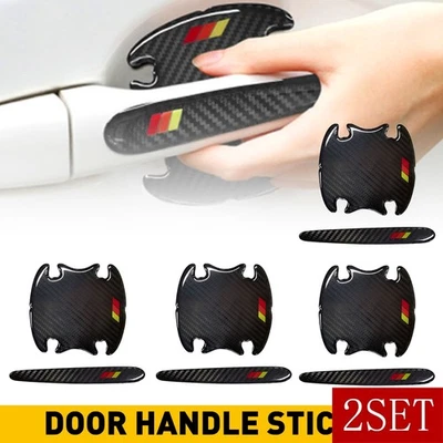 8x Tri Color Manija de Puerta Tira de Seguridad Película Protectora Pegatina Advertencia Calcomanía 2SET Foto 1 de 4