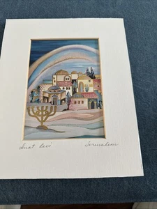 Judaica Art By Amat Levin “Jerusalem” - Picture 1 of 6