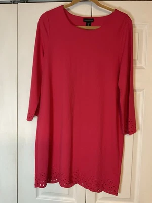 Платье с вырезами Adrienne Vittadini красное рукав 3/4 размер большой - Изображение 1 из 3