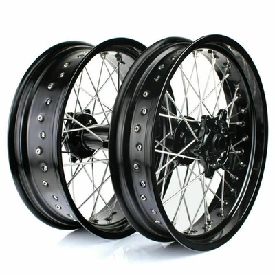 Noir Supermoto 17" Roues Jantes pour KTM EXC SX XC F SX-F MXC EXC-F XC-G 125-525 - Photo 1/4