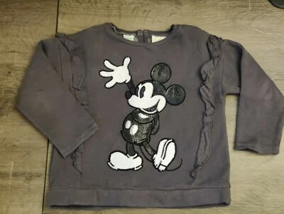  Sudadera Suéter Zara Niñas Pequeñas Gris Mickey Mouse 2-3t Foto 1 de 4