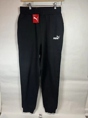 Pantalones deportivos Puma negros S esenciales para mujer bordado logotipo cordón polar Foto 1 de 4