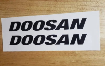 Calcomanías adhesivas Doosan 32” NEGRO brillante carretilla elevadora cargadora excavadora RÁPIDO EE. UU. Foto 1 de 2