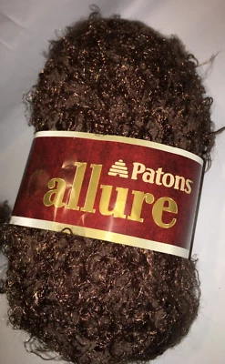 PATONS ALLURE VISÓN MARRÓN TEJIDO GANCHILLO HILO FEBER ARTESANÍAS 50G Foto 1 de 4