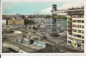 STOCCOLMA, SVEZIA: 1958 Cartolina ~ Veduta del porto ~ Ascensore Katarina (#2228) - Foto 1 di 2