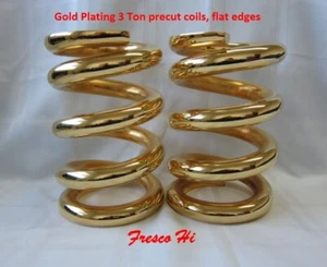 Lowrider Hydraulics 3 ton coils spring pre cut, flat edges, gold plating Caddy - Bild 1 von 9
