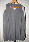 Kenar 100% Cashmere Gray Open Front Long Cardigan Sweater L