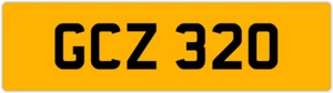GCZ 320 G 3x3 DATELESS PRIVATE NUMBER PLATE GAZ GAV GEO GUS GUY GRACE GEM GED GS - Picture 1 of 1