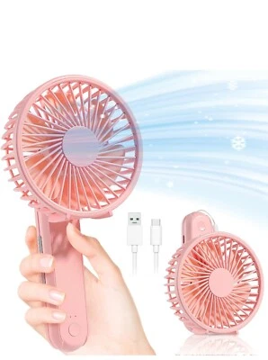 Portable Handheld Fan - 2000mAh Rechargeable, 180° Foldable 3 Wind Speed Foto 1 de 4