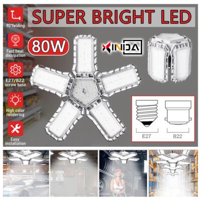 180-240V LED Workshop Ceiling Lighting Garage Light Deformable Bayonet Balcony  - Image 1 of 4