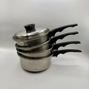 Inkor VINTAGE 5 Strati Multicore Acciaio Inox Salsiera Pan & Pentola Set 4pz + 1 Coperchio - Foto 1 di 23