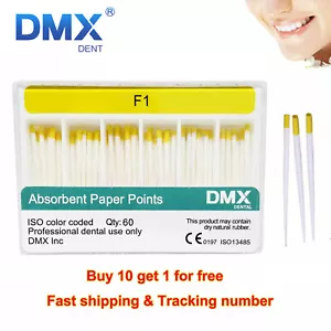 DMXDENT Dental Endodontic Absorbent Paper Points Tips Taper .06 F1 - Picture 1 of 4