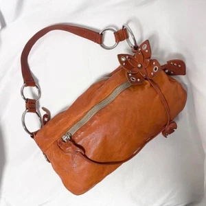 Rare Miu Miu 2000s Archive Flower One Shoulder bag Leather vintage Y2K orange JP - Bild 1 von 10