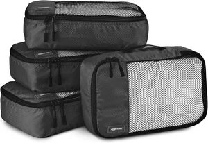 Small Packing Travel Organizer Cubes Set, Black - 4-Piece Set - Picture 1 of 7