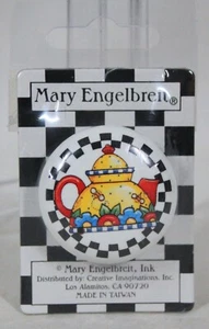 RARE! 2001 MARY ENGELBREIT TEAPOT W/ FLOWERS CERAMIC DRAWER PULL / KNOB NEW - Picture 1 of 5