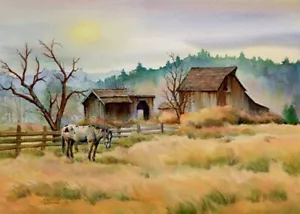 ACEO, ATC OLD BARN & APPALOOSA von Sharon Sharpe!!! - Bild 1 von 1