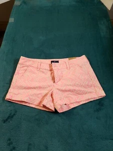 American Eagle Shorts Sz 4 Womens Pink Midi Stretch Ladies Bermuda Geometric NWT - Picture 1 of 15