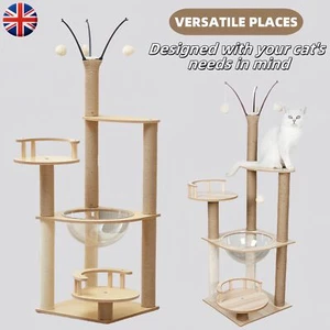 Large Cat Tree 132cm Cat Tower with Scratching Posts/ Hammock/Condo for kitten - Picture 1 of 11