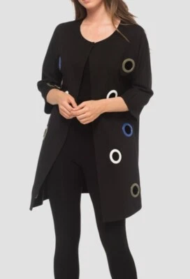 Joseph Tibkoff Chaqueta Larga Negra Abrigo Cárdigan Estilista Arte Yo Usar Agotado Foto 1 de 4