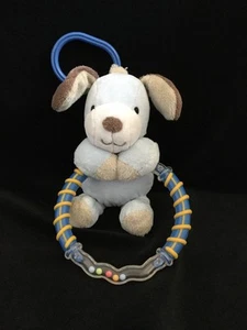 Carters Cucciolo Cane Sonaglio Clip Giocattolo Blu Tan Morbido Peluche Passeggino 7" - Foto 1 di 5