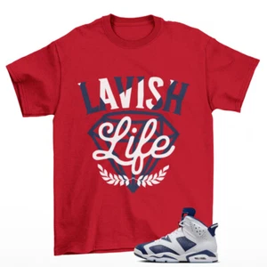 Lavish Sneaker Shirt Red to Match Jordan 6 Retro Olympic CT8529-164 - Picture 1 of 2