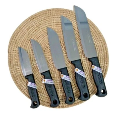 Juego de cuchillos de cocina tailandés kiwi hoja afilada de acero inoxidable mango de plástico tamaño 5 Foto 1 de 4