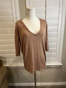 EXPRESS ONE ELEVEN WOMEN'S V-NECK OVERSIZED HIGH-LOW TOP – SMALL - Picture 1 of 6