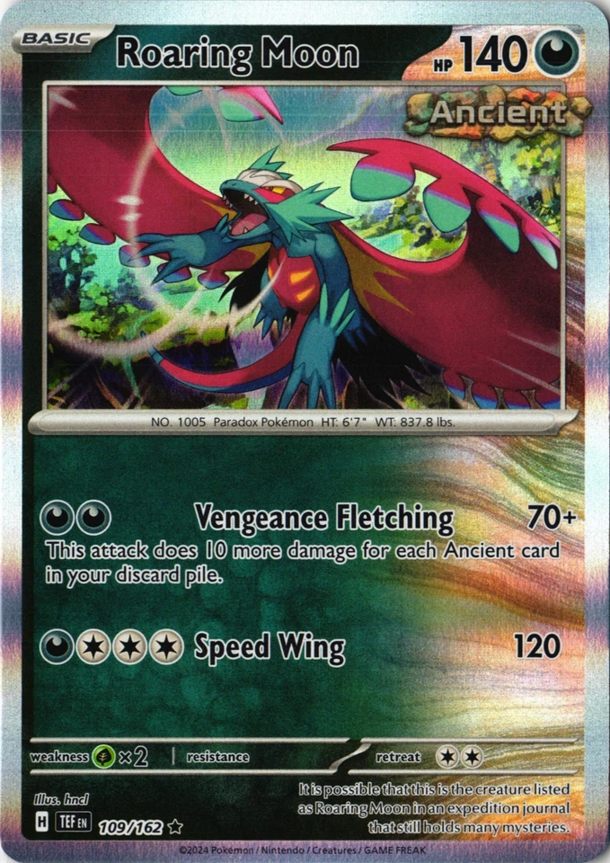 Roaring Moon Holo Rare Pokemon SV05: Temporal Forces TEF EN 109/162 NM - Image 1 of 1