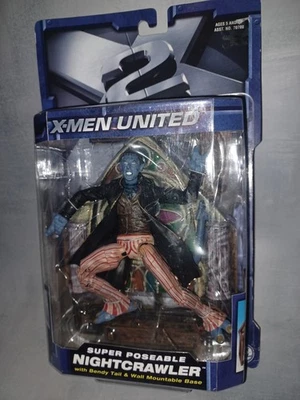 Figura de acción súper posable Toy Biz Marvel X2 X-Men United Nightcrawler nueva en caja Foto 1 de 4