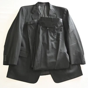 Hart Schaffner Marx 50R 40x30 Black Gold Trumpeter Wool Mens Jacket Pants Suit - Picture 1 of 24