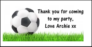 Personalised 48 Football Thank You Stickers Labels Party Bag Sweet Cones - Picture 1 of 3