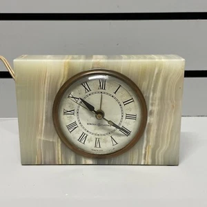 Vintage General Electric Alabaster Stone Table Alarm Clock Model 7286A *WORKS!* - Picture 1 of 18