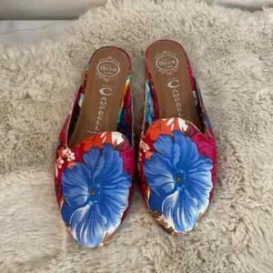 Jeffrey Campbell spring summer floral slip on flat mules size 7 NWOB - Picture 1 of 8