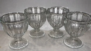 Vintage Dominion Glass of Canada Depression Glass Pedestal Egg Cups Set 4 - Picture 1 of 11
