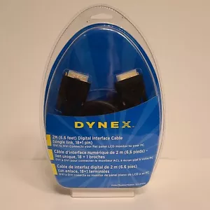 NIB Dynex Digital Interface Cable. 6.6ft Long DVI to DVI Video Line Connector - Picture 1 of 6