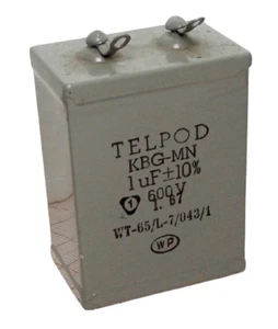 Capacitor 1uF 600V TELPOD oil, hermetic [NOS] - Zdjęcie 1 z 7