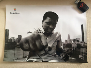 Apple 1998 Think Different Poster Muhammad Ali  19 1/4 x 27 1/4 inches  I Mac