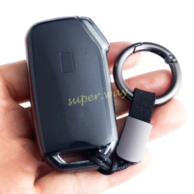 Transparent Black Key Case Cover Shell Chain For Audi A3 A6 A7 A8 Q7 Q8 e-tron - image 1 of 4
