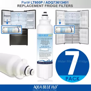 7X INTERNAL FRIDGE FILTER REPLACEMENT FOR LG LT800P BY AQUA BLUE H20 - Picture 1 of 5