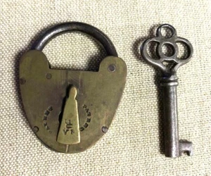 ¡¡Muy raro!! Antiguo De Colección La Llave es Bonito Candado con Tapa de Ojo de Cerradura En Japón - Imagen 1 de 12