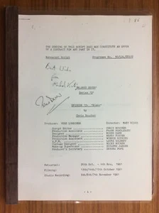 COPY Rehearsal Script Series D Episode 13 By Chris Boucher BLAKE’S 7 FANZINE - Imagen 1 de 1