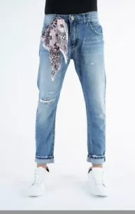 JEANS UOMO KLIXS IN DENIM CHIARO CON ROTTURE - Foto 1 di 3