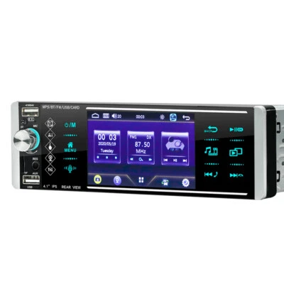 Single 1DIN 4.1" Touch Car Stereo Radio Bluetooth MP5 Player Radio FM/AM AUX USB - Image 1 of 4