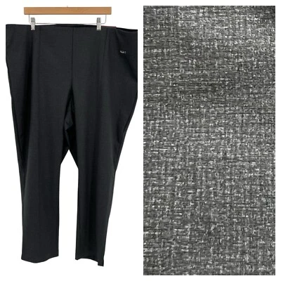 Rafaella Comfort Pull On Pants Women's Plus Size 26W Black Gray Work Party NWT - Image 1 of 4