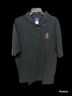Camisa polo masculina de beisebol preta Los Angeles Angels Reebok MLB - Imagem 1 de 4