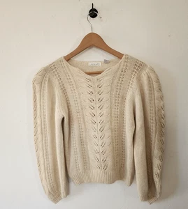 Suéter de Colección Linden O Mezcla de Seda Angora Cuello Simulado Talla Mediana Marfil - Imagen 1 de 7