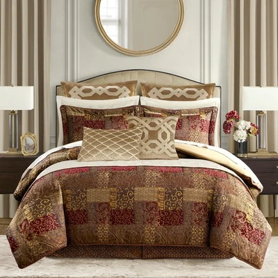 Galleria 4 Piece Jacquard Oversized Comforter Set, Luxury Traditional Patchwo... - Image 1 of 4
