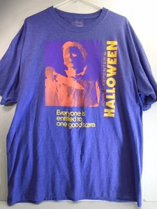 Halloween Michael Myers T-Shirt Everyone's Entitled To A Good Scare MEN XL PURP - Picture 1 of 9