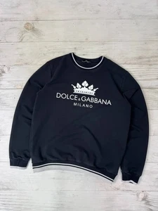 Sudadera De Colección Dolce Gabbana Milano Logo Grande Hombres Talla M Negra - Imagen 1 de 12